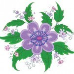 purple flower clipart - a