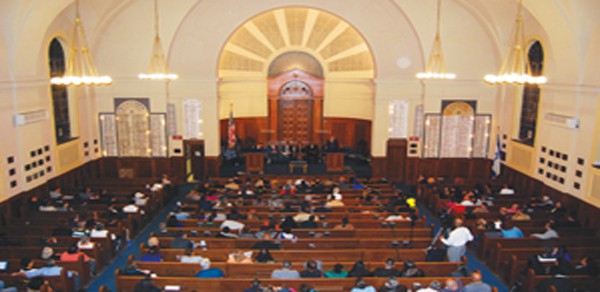 A top view of the audience during the 2012 debate. *Photo by Jennifer Lilonsky