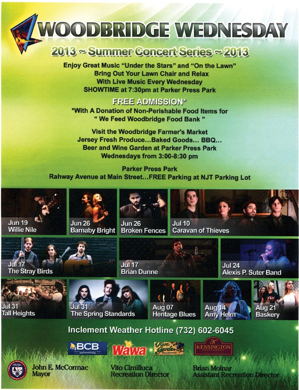 Woodbridge Wednesday Summer Concert Series The Amboy Guardian
