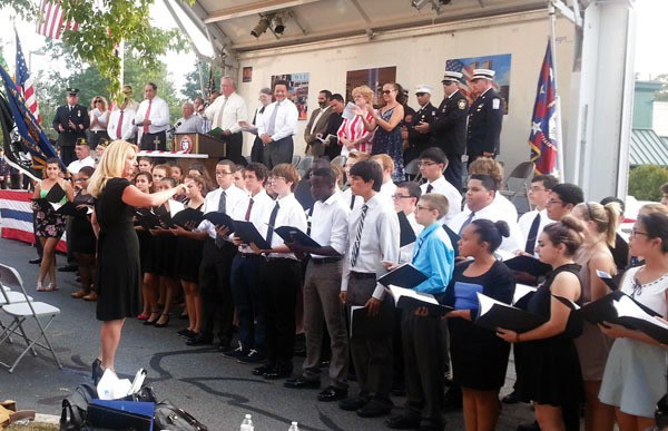 The Woodbridge High School Choir sings at the township's 9-11 ceremony
