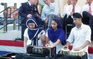 Gurdwara Dashmesh Darbar perform a chant about peace.