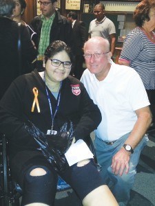 Perth Amboy High School student Stephanie Rodriguez and resident Michael George both spoke at the meeting.
