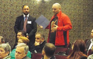 Citizen’s Campaign’s Aneil Mohammed (left) with Board of Education Member William Ortiz
