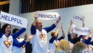 R.L. Anderson Supporters cheer after Anderson was voted in as principal of the Wilentz School