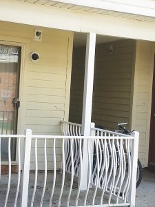 Patio still being supported by 2 x 4 in Harbortown.