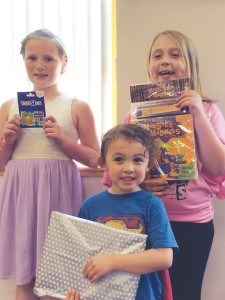 Summer reading kick-off party winners.
