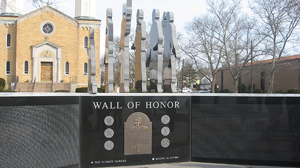 PERTH AMBOY - Newly arriving Veterans wish their names to be added to the Wall of Honor located on Sadowski Parkway *Photo by Katherine Massopust