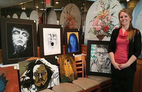 PERTH AMBOY - The Woman’s Club Art Show was held at the Barge Restaurant on 4/13/15. President Linda Cruz announced the following winners: Most Popular: Lianna Perez; Best Pastel - Khilsia Rosario; Best Drawing - Ana Alarcon and Best Painting - Camila Castillo of the Perth Amboy High School Art Program under the direction of Art Teacher Brooke Napoli. The judge was Co-President Eva Schlachter. Woman’s Club Art Projects Chairperson Marcella Massopust coordinated the event. *Photo by Marcella Massopust