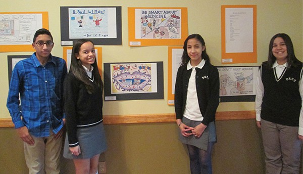 (L to R) Brian Sanchez, Alyssa Sierra, Janitza Aragon and Ayana Allain of Perth Amboy Catholic School. *Photo Submitted by PA Catholic School