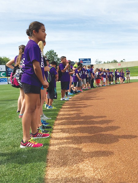The Somerset Patriots welcomed South Amboy YMCA summer camp kids onto the TD Ballpark field during the camps visit to the park. *Photos Submitted