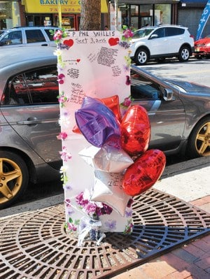 Memorial to Phillip Willis on Smith Street.