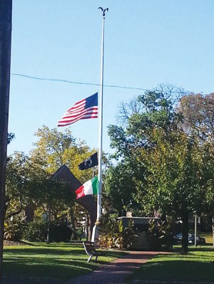 Flag at Half Staff for Artist Tom Ward *Photo by Carolyn Maxwell