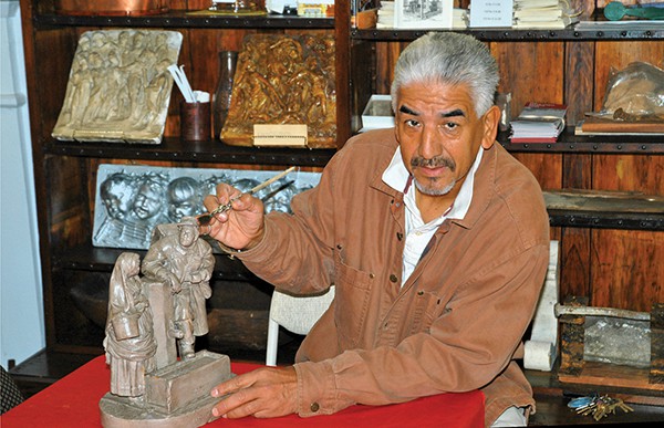 PERTH AMBOY - Local Artist, Painter, Sculptor, Antique Restorer and Finisher Ricardo Solis will be giving a lecture on the importance of the restoration and preservation of antiques at the Kearny Cottage, 63 Catalpa Ave., Perth Amboy on Sunday, Oct. 25 at 1 p.m. Ricardo was educated at the School of Fine Arts, Lima, Peru, the Academy of Visual Arts, Madrid, Spain, the School of Graphic Arts at El Camino College, Torrance, CA., and the School of Restoration and Water Gilding, Lima Peru. He has restored many private collections, museum and church pieces over the years and will share his experiences and emphasize the importance of restoring antiques. Photo (Top) - Ricardo restores a Rogers Piece. Photo (Bottom) One of Ricardo’s many paintings. If you want to contact Ricardo Solis please mail: Ricardo Solis, 292 Smith St. #107, Perth Amboy, NJ 08861