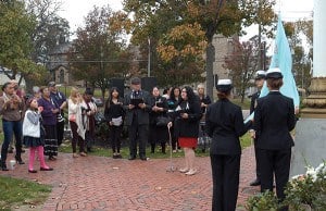 The Lung Cancer Awareness Flag raised in City Hall Circle.
