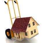 house on sale over white backgound. computer generated image