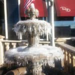 Frozen Fountain outside of Reo Diner, Amboy Avenue, Woodbridge 4/5/16