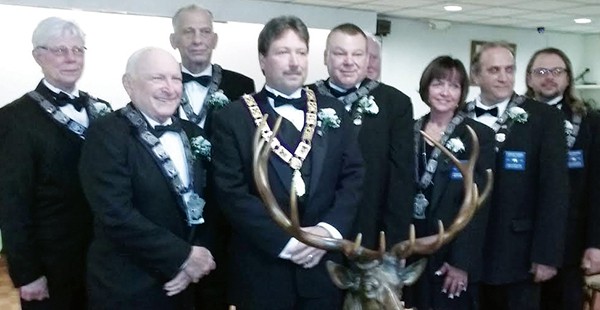 SOUTH AMBOY - On Saturday, April 2, 2016 at 6:00 p.m., the South Amboy Elks #784, installed the new officers for the 2016 to 2017 term lead by Exalted Ruler, Mike Green (C). They were sworn into their respective offices and positions. We are all looking forward to a very successful year in being of service to our veterans, the disabled, the elderly and all aspects of community where we are needed. — Mary Taylor