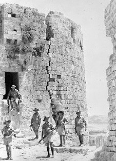 Australian troops among the ruins of the old Crusader castle at Sidon, Lebanon, July 1941. Wikipedia.com