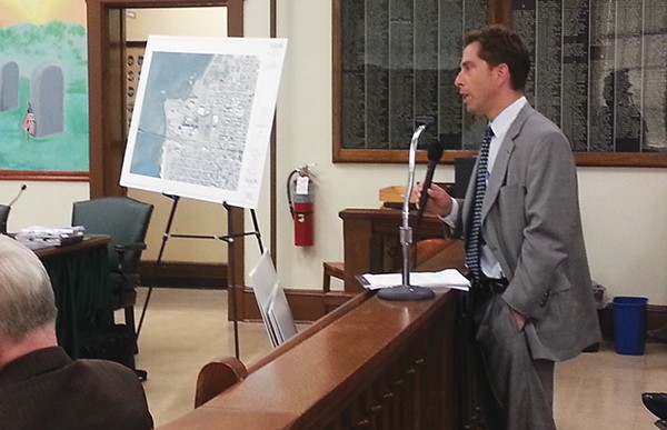 Joseph Hanrahan of Hammer Land Engineering gives a presentation on the Gerdau Amersteel Property at the 7/12/16 PARA Meeting while other speakers wait to go before the PARA Board Members to give additional information. *Photos by Carolyn Maxwell