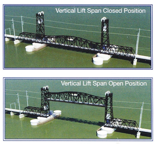 A Vertical Lift Bridge which will be similar to the one built between South Amboy and Perth Amboy. Bridge