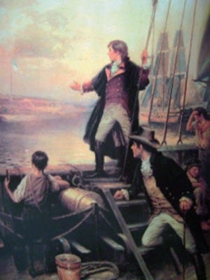 “Dawn’s Early Light” Francis Scott Key during the battle of Fort McHenry in Chesapeake Bay, Baltimore *1912 Painting by Edward Moran