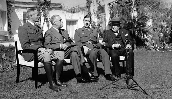 Casablanca Conference. Picture of four leaders.