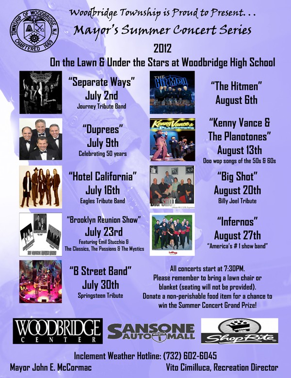 July 23 — Woodbridge Mayor’s Summer Concert Series 2012 The Amboy