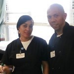 Food servers taking a break