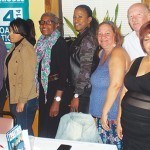 Supporters pose for the camera