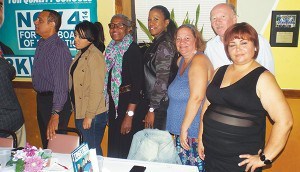 Supporters pose for the camera