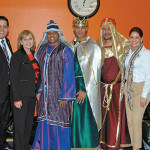 Director of Hispanic Affairs Abraham Lopez, Lt. Governor Guadagno, the Three Kings and Yvonne Lopez