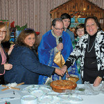 Helen Suravlas, Chairperson of the cutting of the Vasilopita and luncheon, Stella Wacker; Treasurer, Metropolis of NJ Philoptochos Society; President of St. Demetrios Philoptochos Society. Rev. Father Angelo J. Michaels, Zachary Giannakopoulos, Dean Giannakopoulos and Honorable Marina Corodemus, Parish Council President