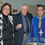 Honorable Marina Corodemus Parish Council President, Stavros Tsapatsaris, the Chantor of St. Demetrios who found the second gold coin, and Rev. Father Angelo J. Michaels