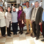 L to R Sergio Diaz, Ana Zevallos, Roxana Troche, Marcell Ysaac’s Mother, Mayor Diaz, Marcell Ysaac, BID Chair Barry Rosengarten, Mayor’s Aide Irving Lozada