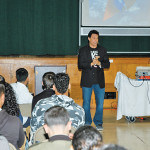 Marc Mero offers words of inspiration to the students of AUL Charter School