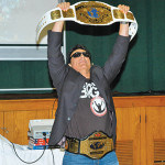Marc Mero shows of his Wrestling Championship Belt